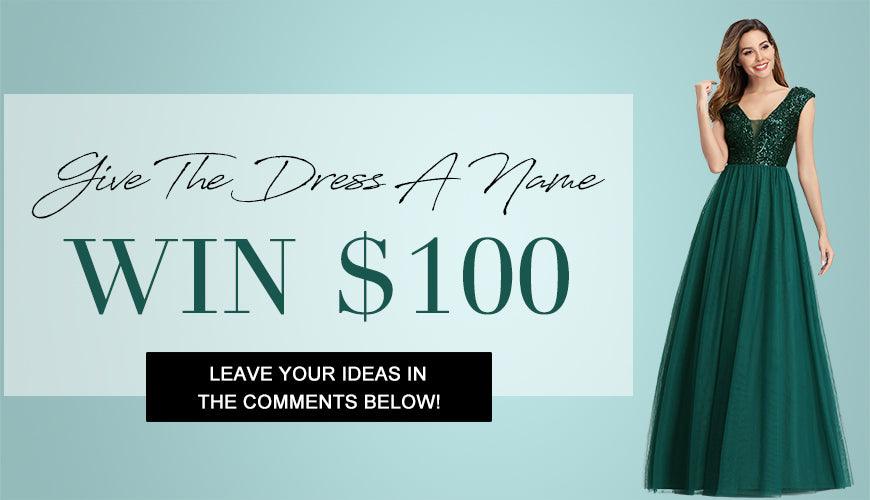 a dark green dress