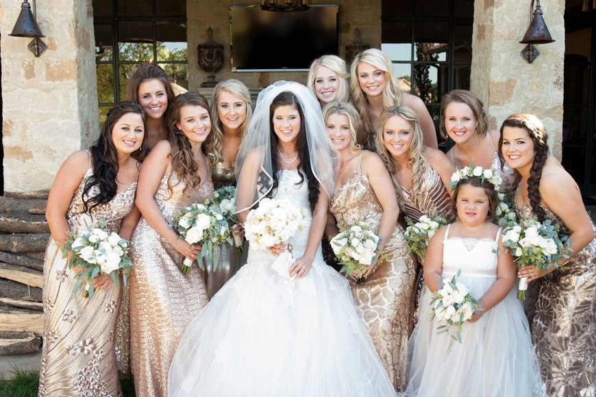 a-bride-and-bridemaids-wearing-sequin-dresses