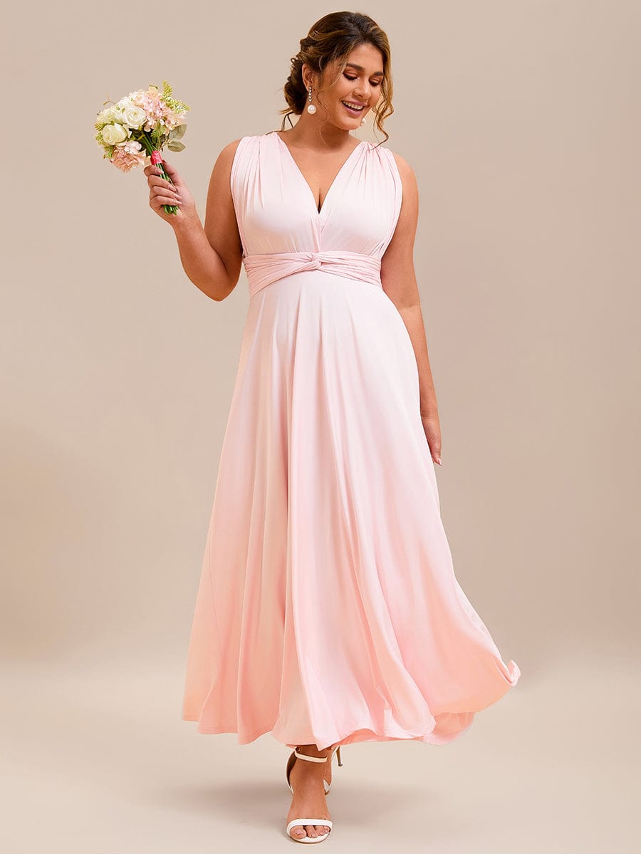 High-Stretch Soft Versatile Convertible Bridesmaid Dress #color_Pink