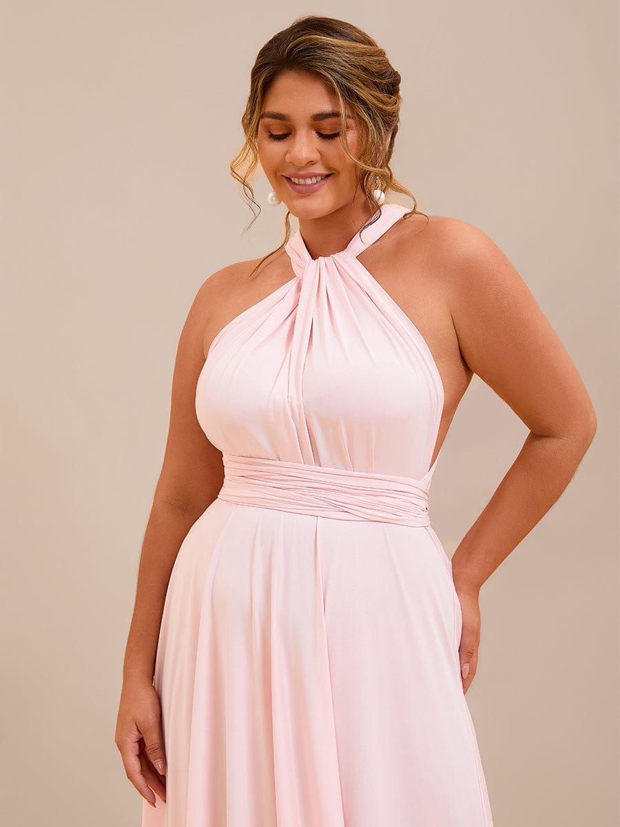 High-Stretch Soft Versatile Convertible Bridesmaid Dress #color_Pink
