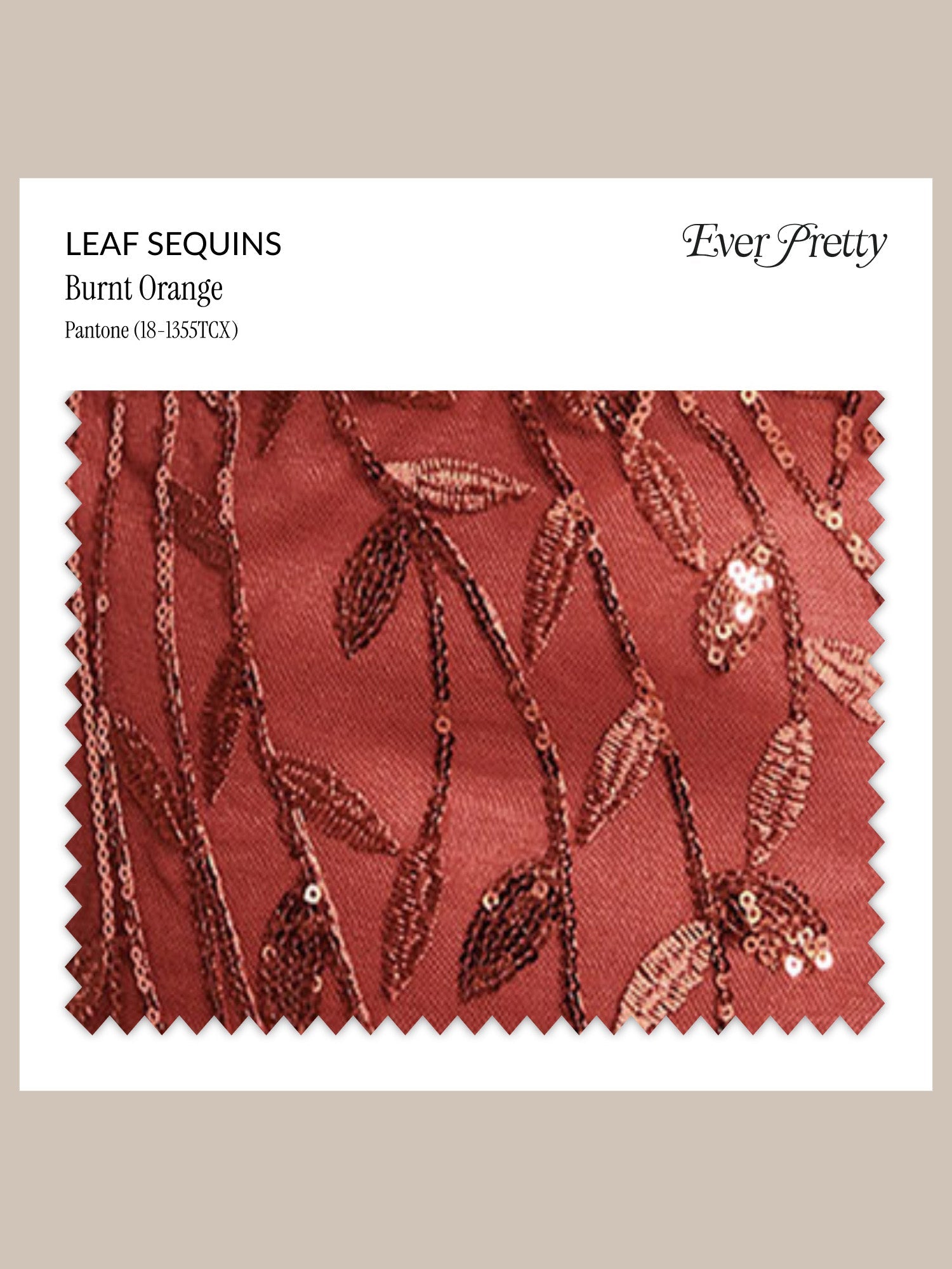 Ever-Pretty Leaf Sequins Swatch #Color_Burnt Orange