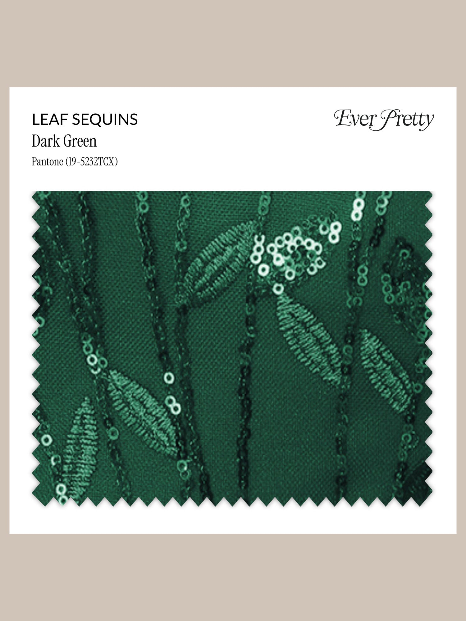 Ever-Pretty Leaf Sequins Swatch #Color_Dark Green