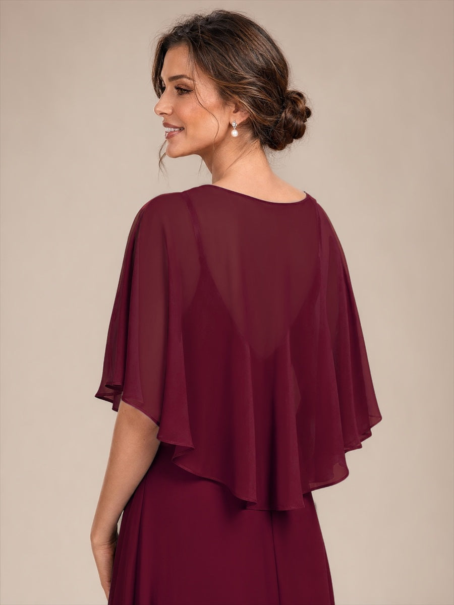 Contemporary Eveningwear Product Detail Design shawl #color_Burgundy
