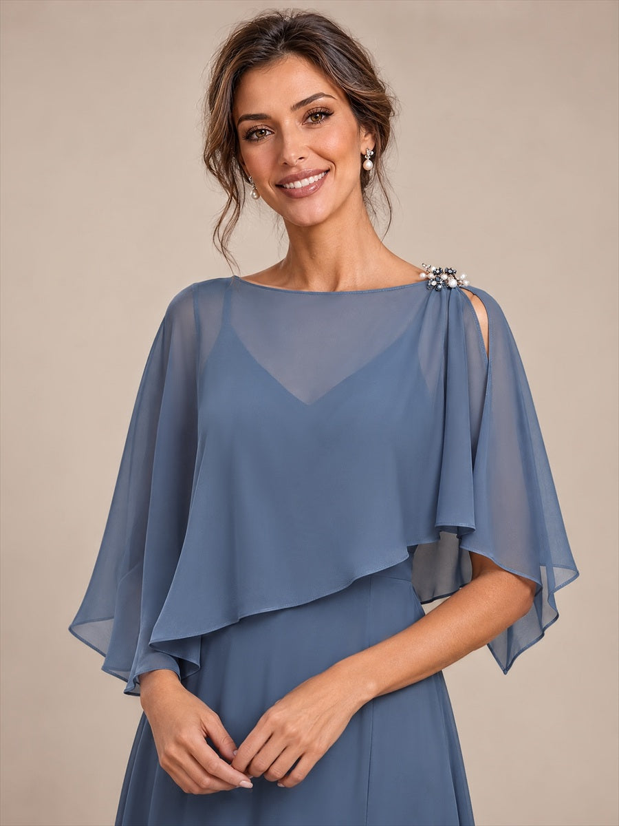 Contemporary Eveningwear Product Detail Design shawl #color_Dusty Blue