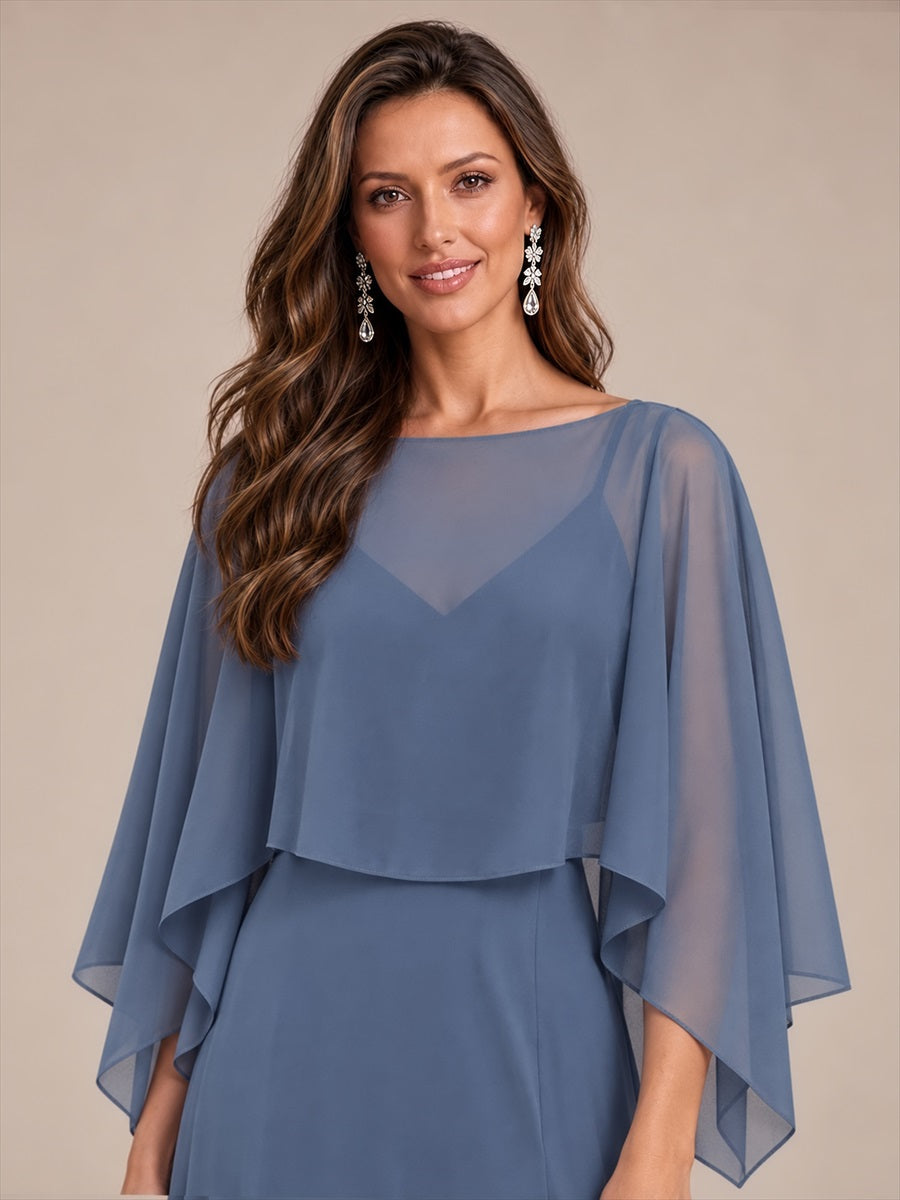 Contemporary Eveningwear Product Detail Design shawl #color_Dusty Blue