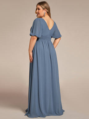 Dusty Blue and Navy Bridesmaid Gowns