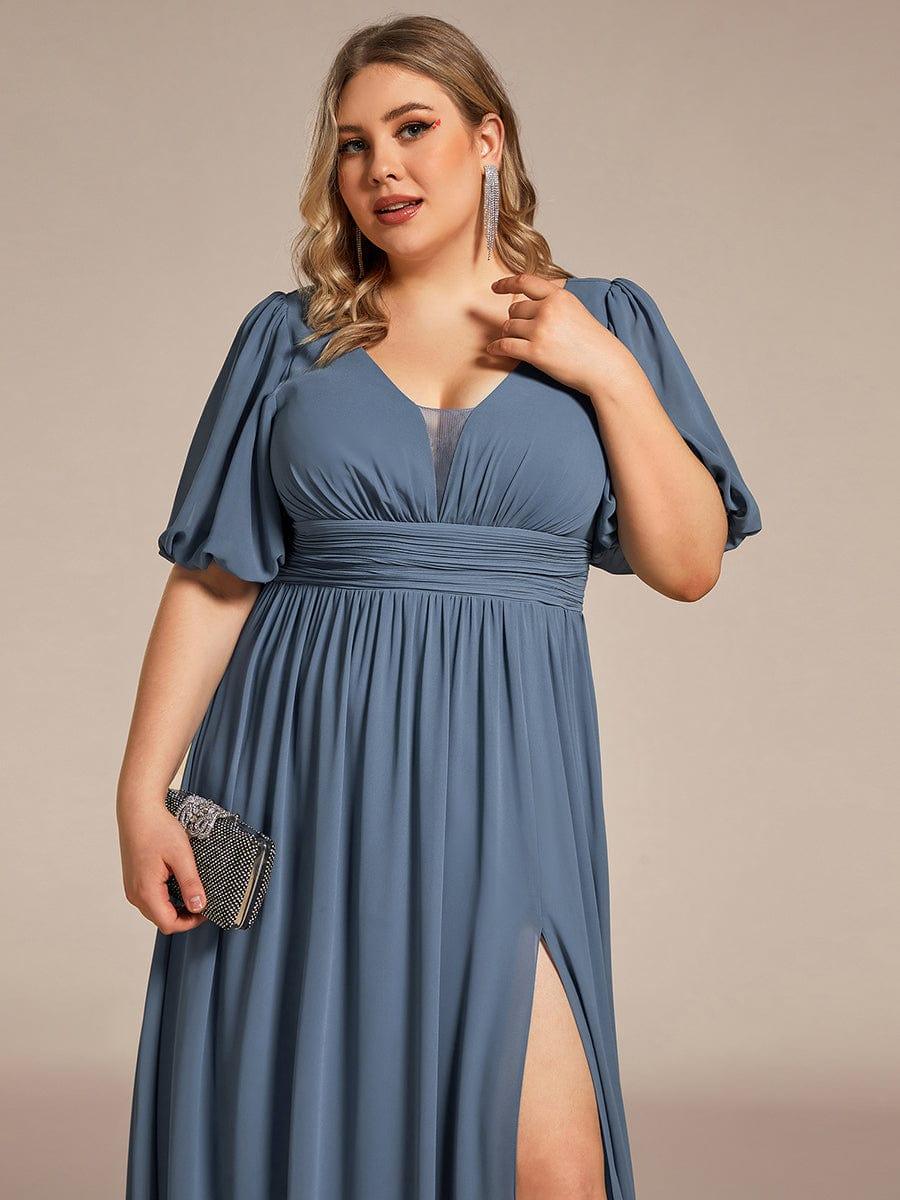 Dusty Blue and Navy Bridesmaid Gowns#style_EE01385DN