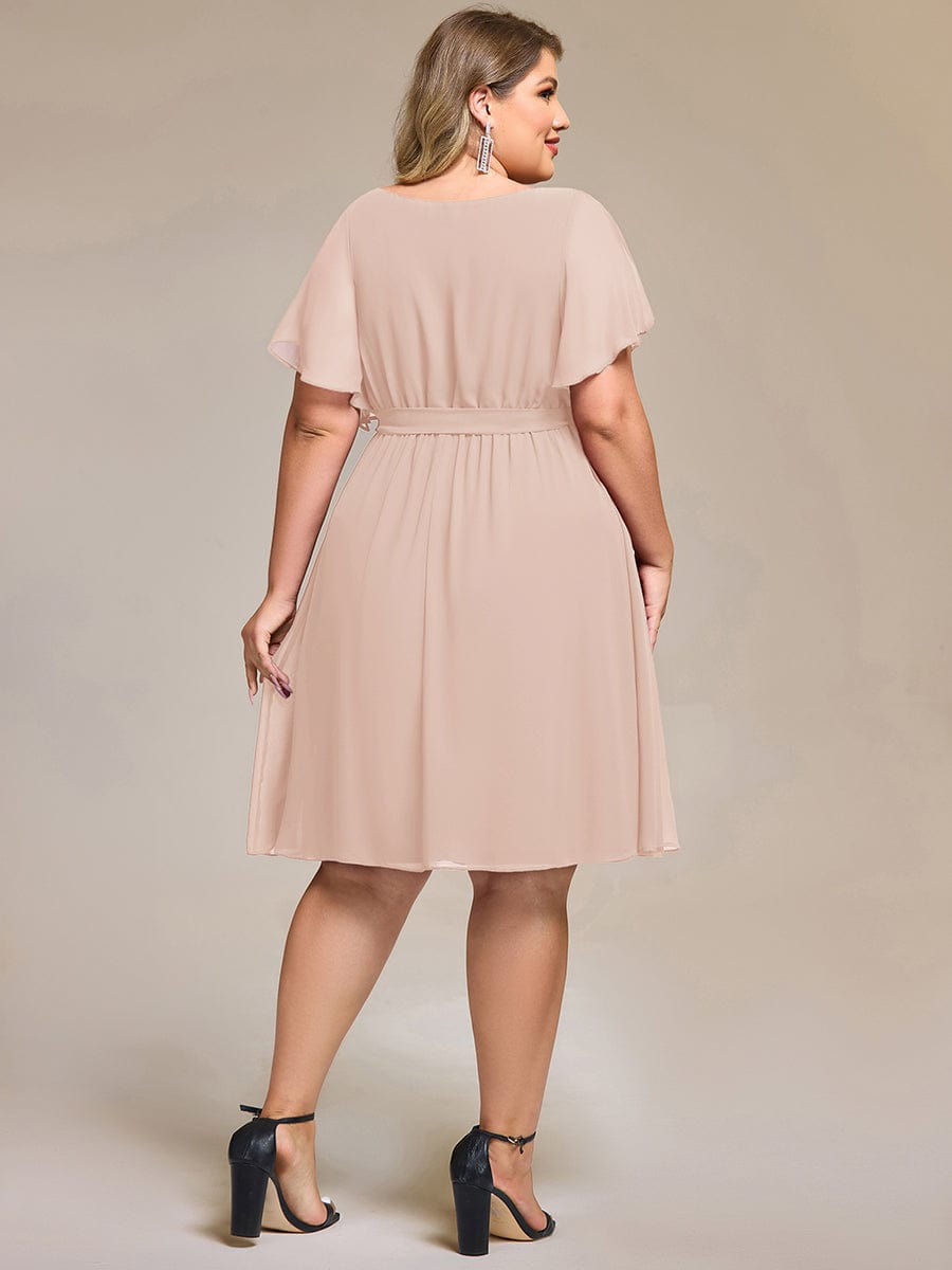 Plus Size Tie-Waist Bridesmaid Dresses #color_Blush
