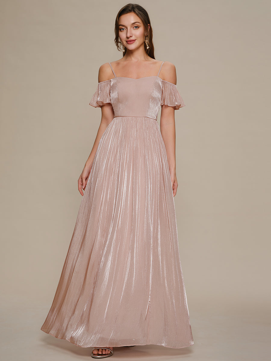 Sea-island Off the Shoulder A-Line Evening Dress #color_Dusty Rose