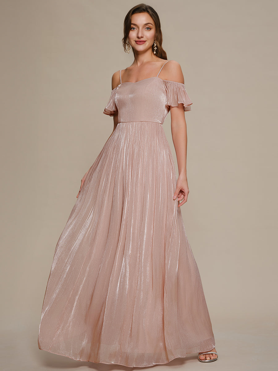 Sea-island Off the Shoulder A-Line Evening Dress #color_Dusty Rose