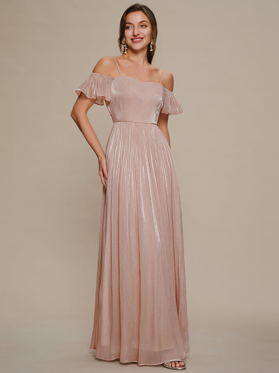 Sea-island Off the Shoulder A-Line Evening Dress #color_Dusty Rose