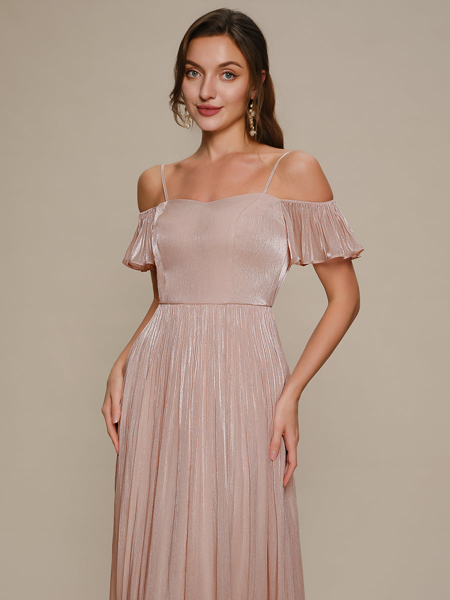 Sea-island Off the Shoulder A-Line Evening Dress #color_Dusty Rose