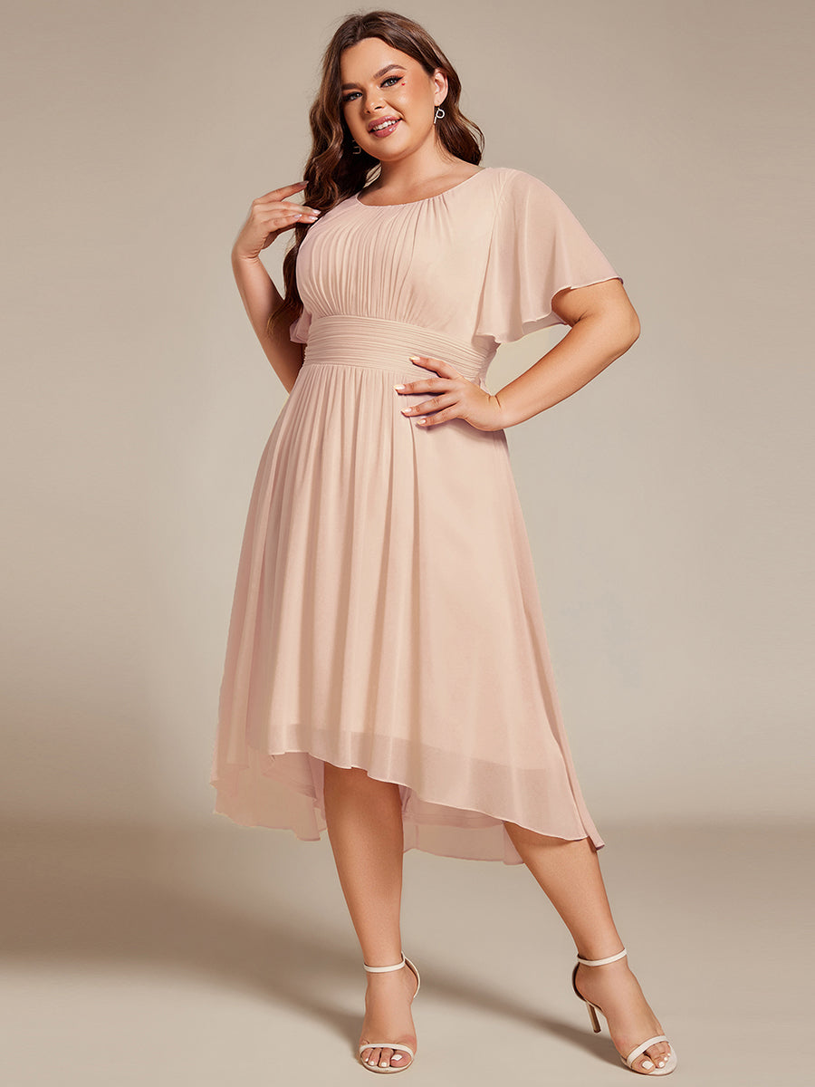 Plus Size Flowy Chiffon Bridesmaid Dress #color_Blush