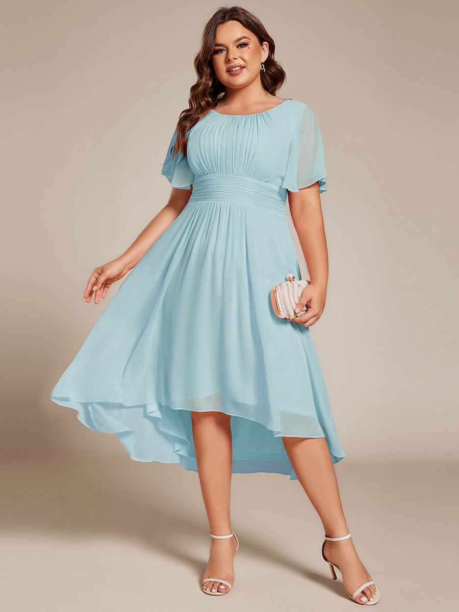 Plus Size Flowy Chiffon Bridesmaid Dress #color_Sky Blue