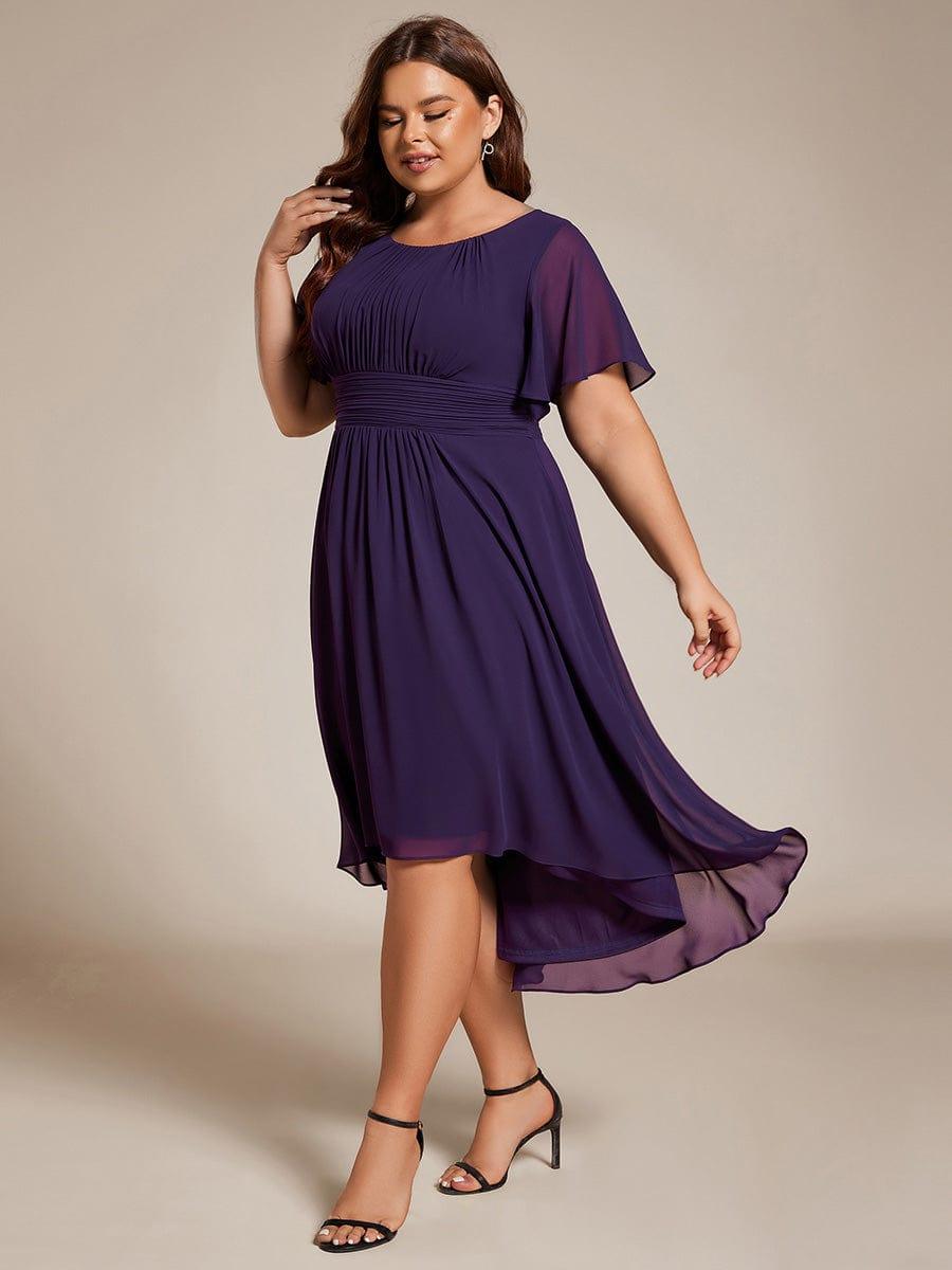 Plus Size Flowy Chiffon Bridesmaid Dress #color_Dark Purple