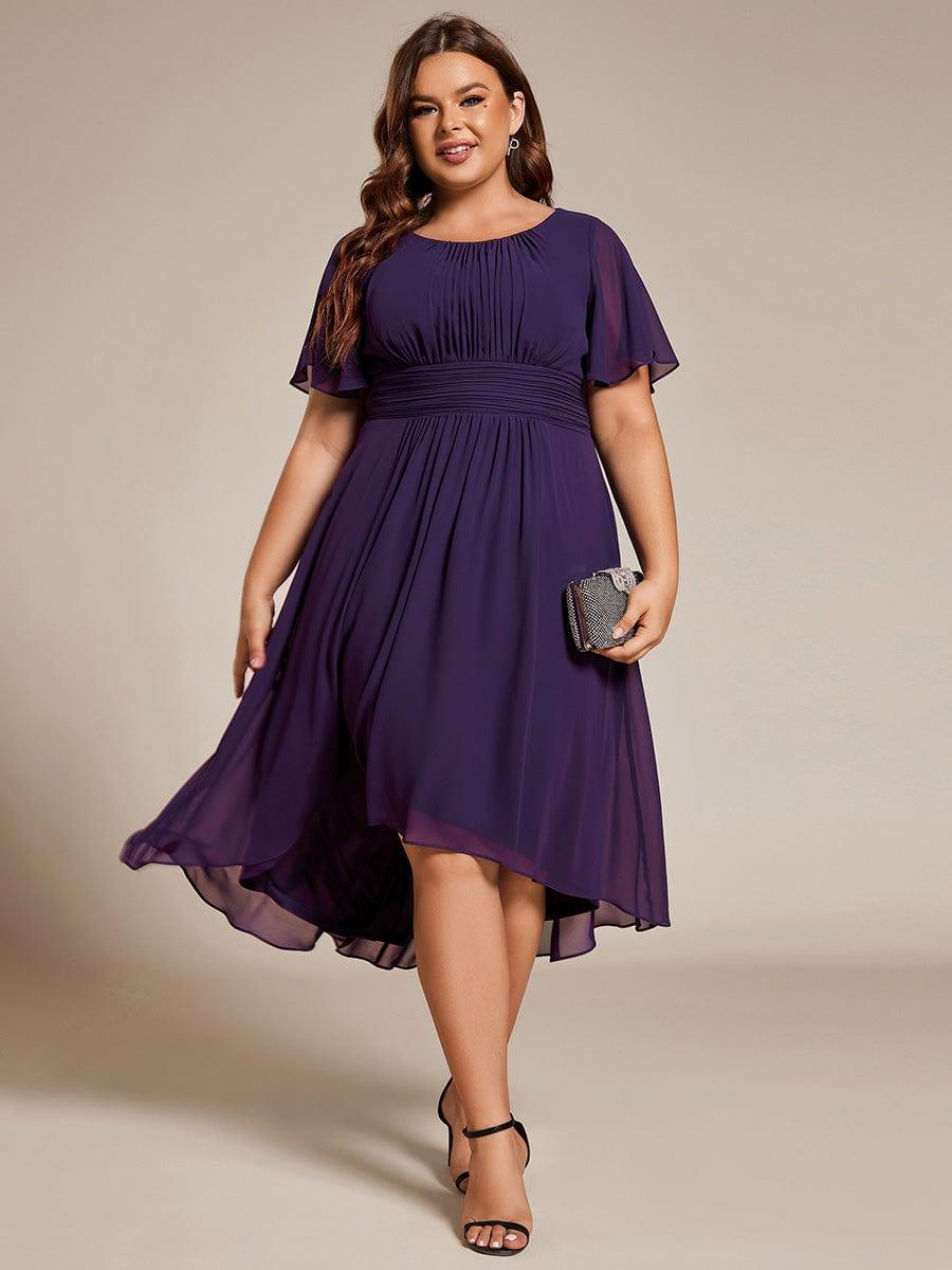 Plus Size Flowy Chiffon Bridesmaid Dress #color_Dark Purple