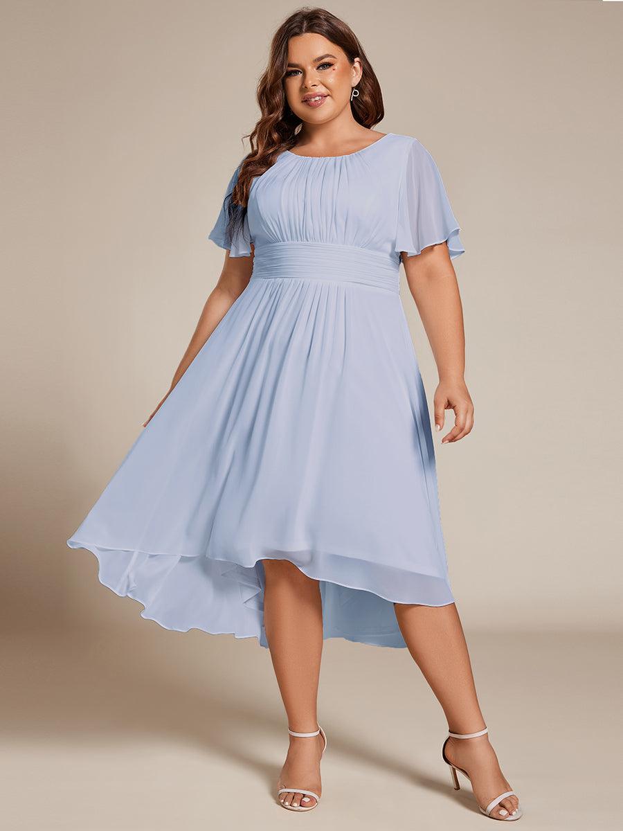 Plus Size Flowy Chiffon Bridesmaid Dress #color_Ice Blue