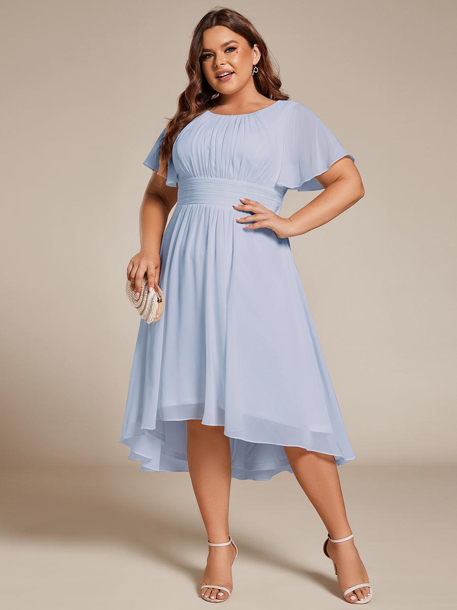 Plus Size Flowy Chiffon Bridesmaid Dress #color_Ice Blue