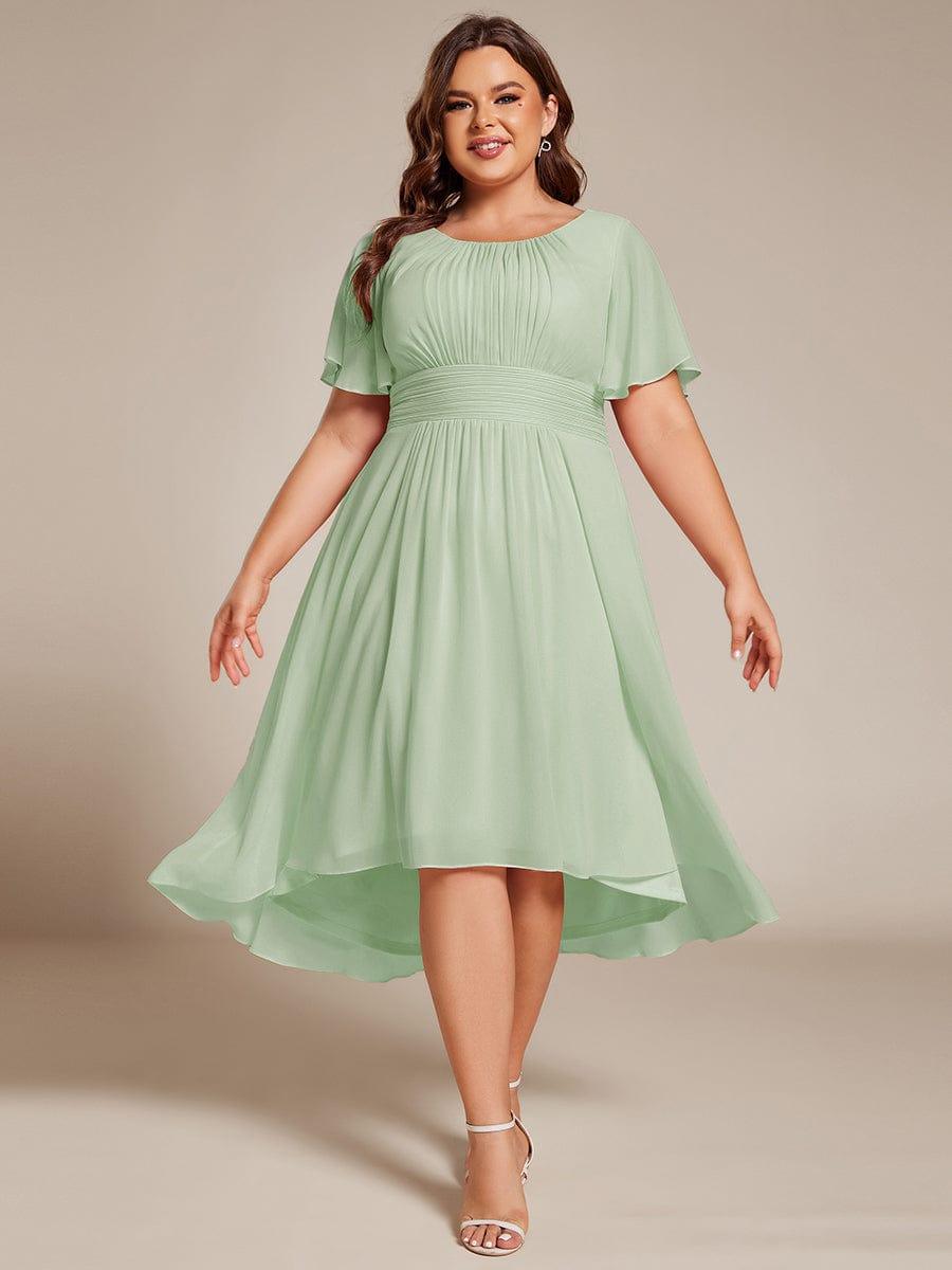 Plus Size Flowy Chiffon Bridesmaid Dress #color_Mint Green