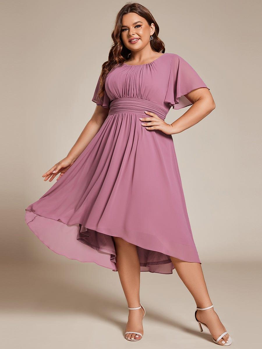 Plus Size Flowy Chiffon Bridesmaid Dress #color_Purple Orchid