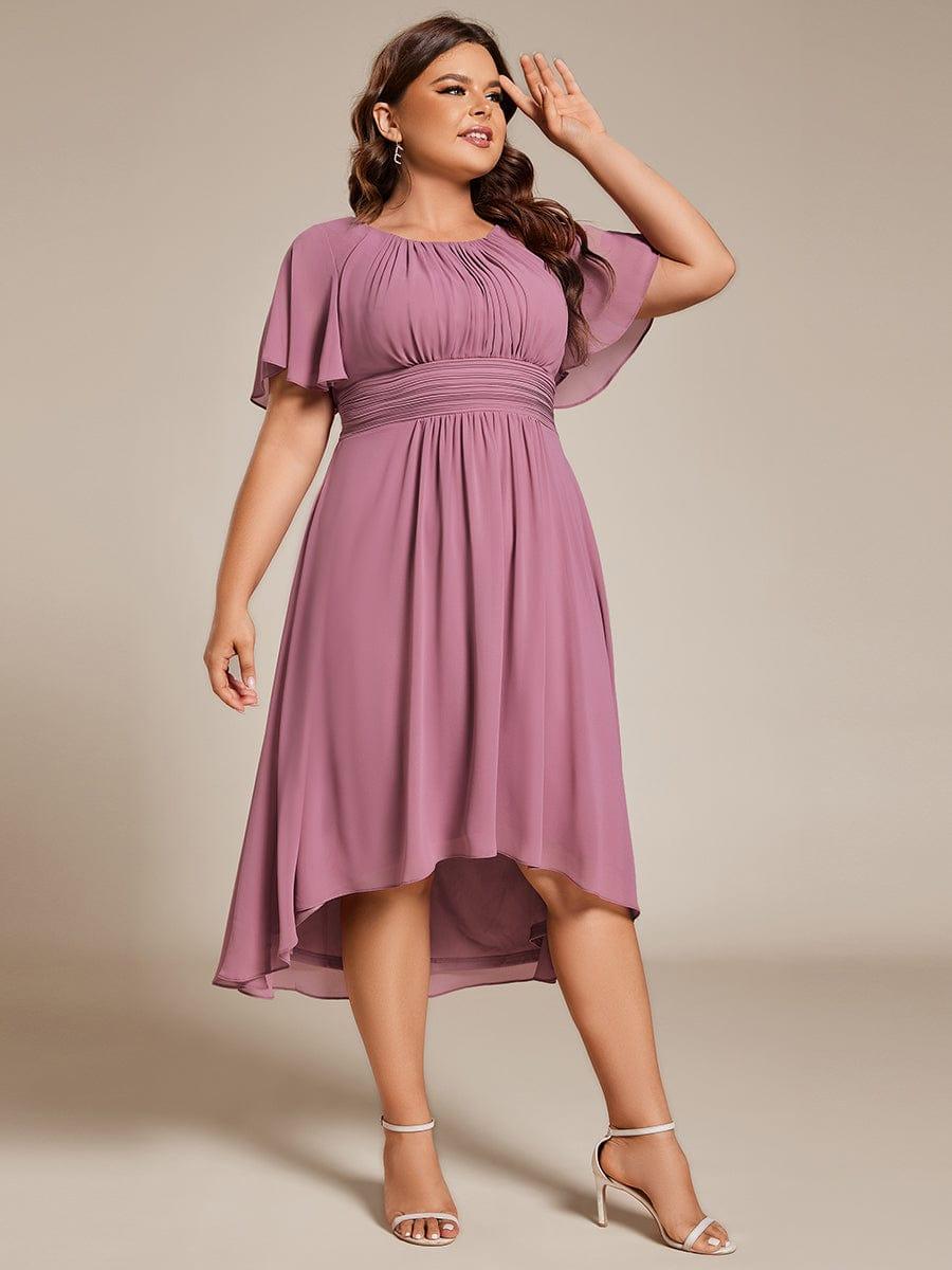 Plus Size Flowy Chiffon Bridesmaid Dress #color_Purple Orchid