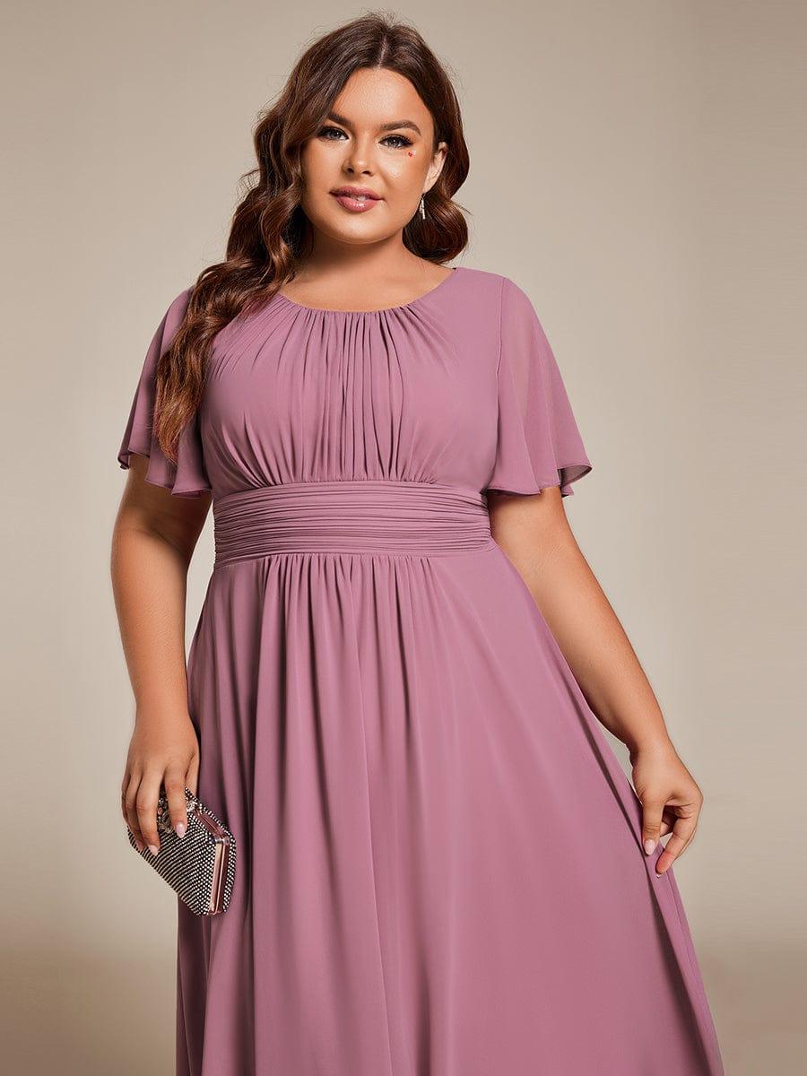 Plus Size Flowy Chiffon Bridesmaid Dress #color_Purple Orchid