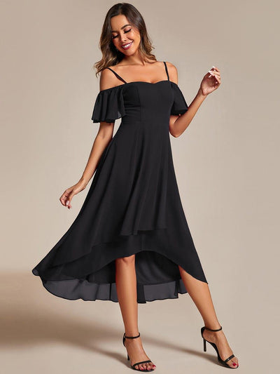 ever JORDANE|Spaghetti Strap Cold Shoulder Chiffon A-Line Midi Wedding Guest Dress