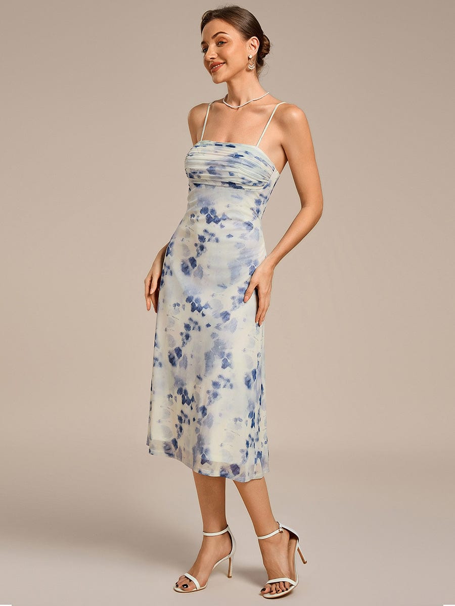 Bodycon Mesh Sleeveless Wedding Guest Dress #color_Blue Verdure on White