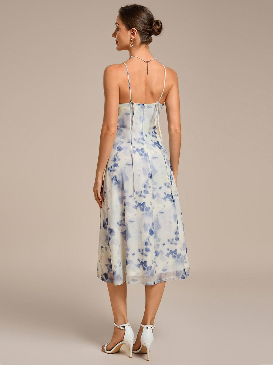 Bodycon Mesh Sleeveless Wedding Guest Dress #color_Blue Verdure on White