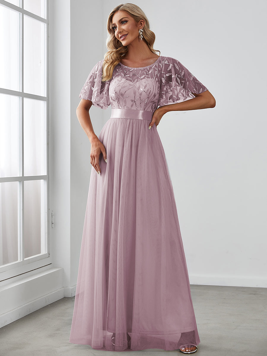 Ever-Pretty Leaf Sequins Swatch #Color_Lilac