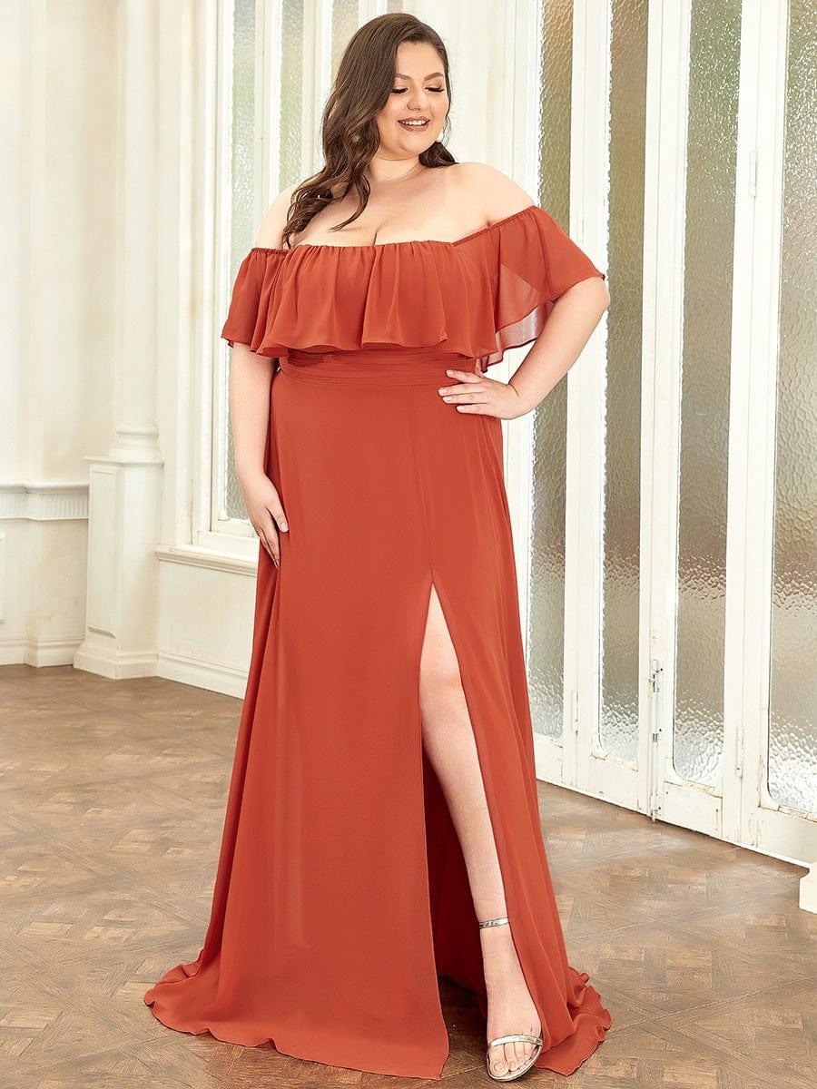 Burnt Orange Bridesmaid Gowns #style_EP00968BO