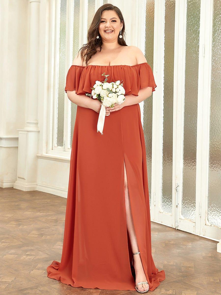 Burnt Orange Bridesmaid Gowns #style_EP00968BO