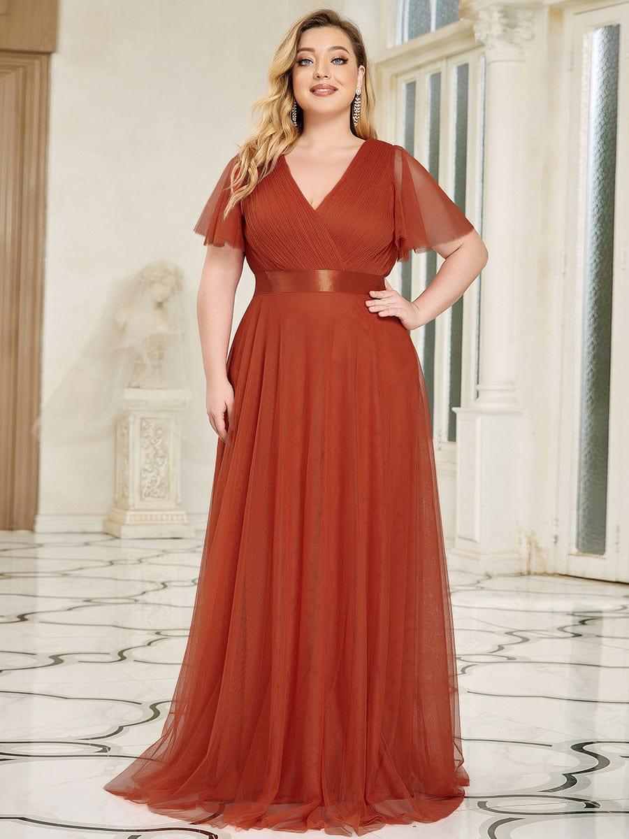 Burnt Orange Bridesmaid Gowns #style_EP07962BO
