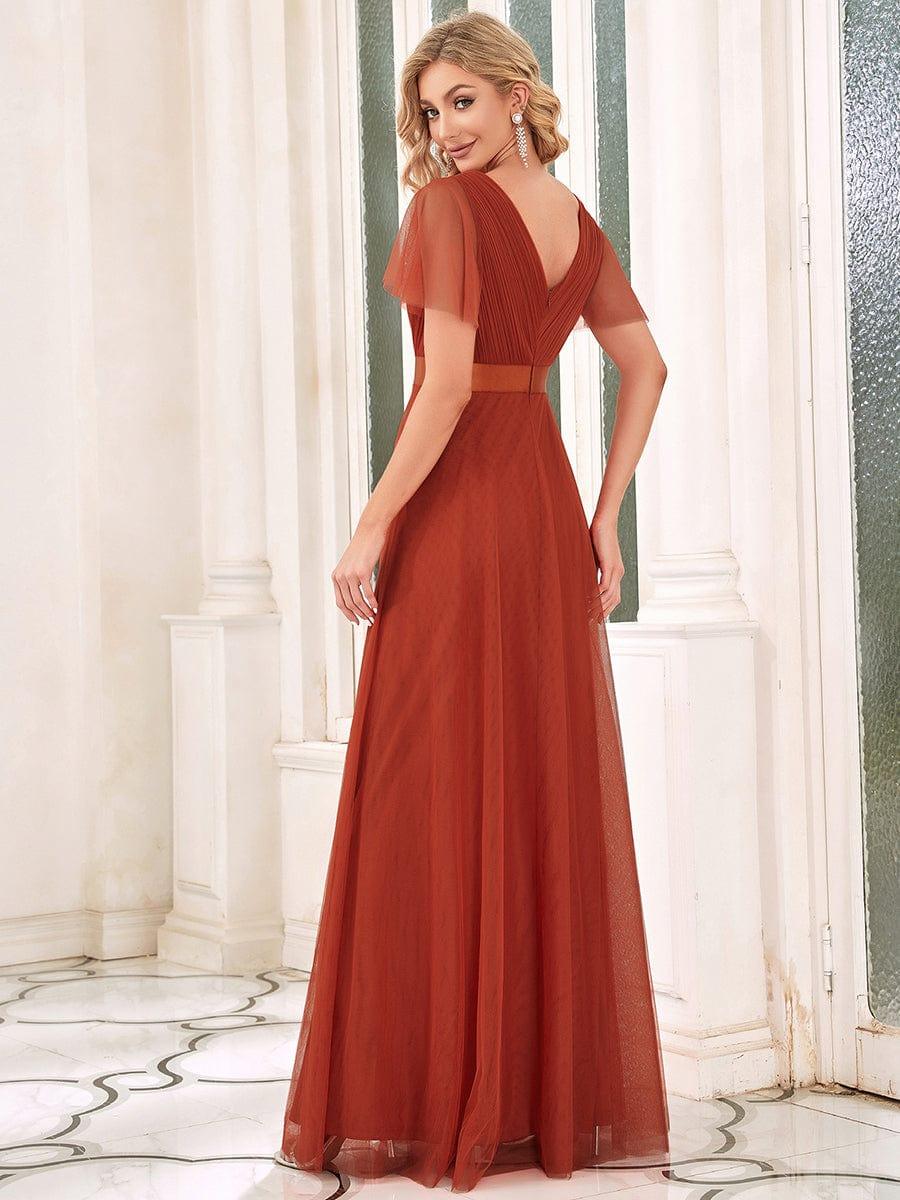 Burnt Orange Bridesmaid Gowns #style_EP07962BO