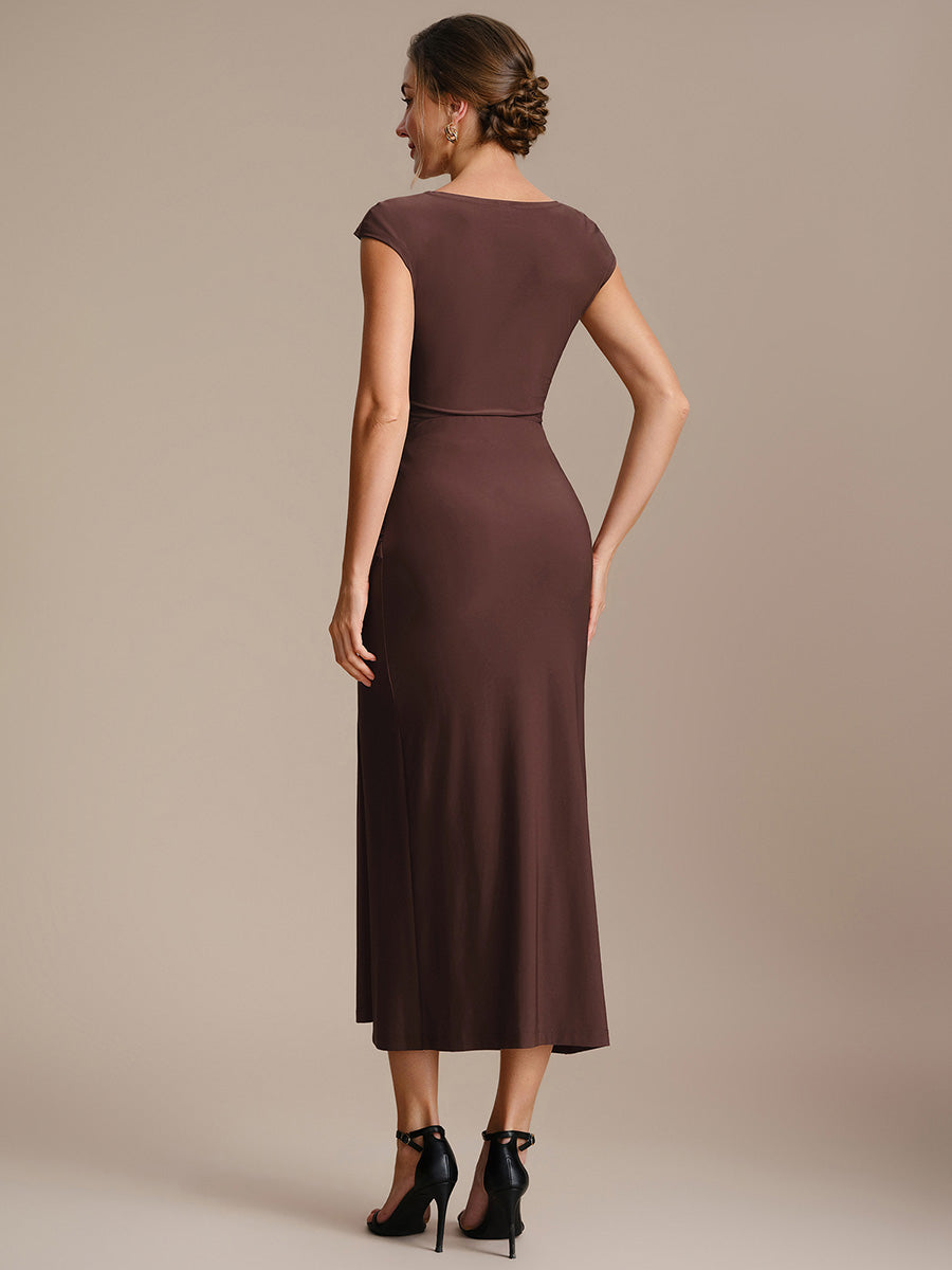 Knot Detail Knit Bodycon Skirts #color_Chocolate Brown