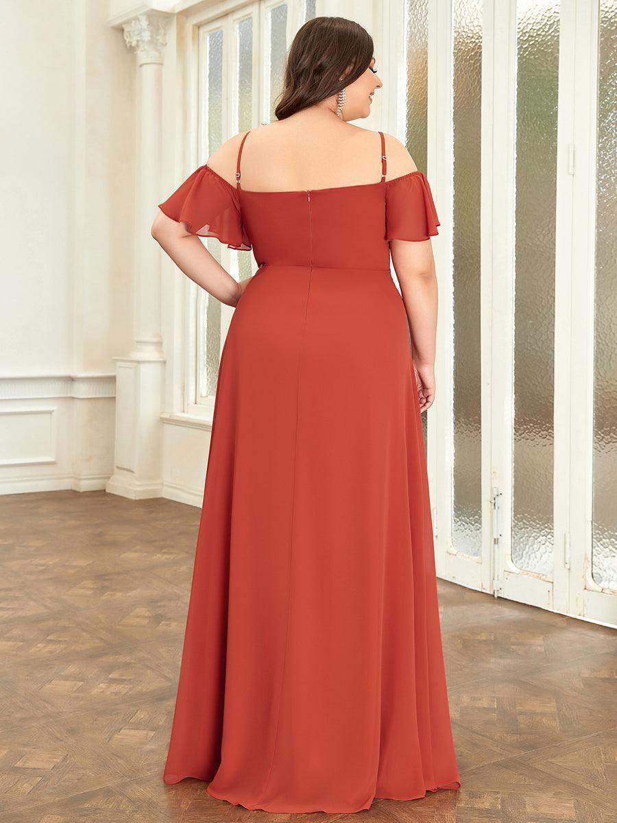 Burnt Orange Bridesmaid Gowns #style_ES00237BO