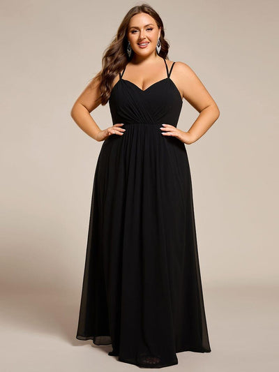 pretty RUBY|Plus Size Convertible Lace-Up Chiffon Bridesmaid Dress