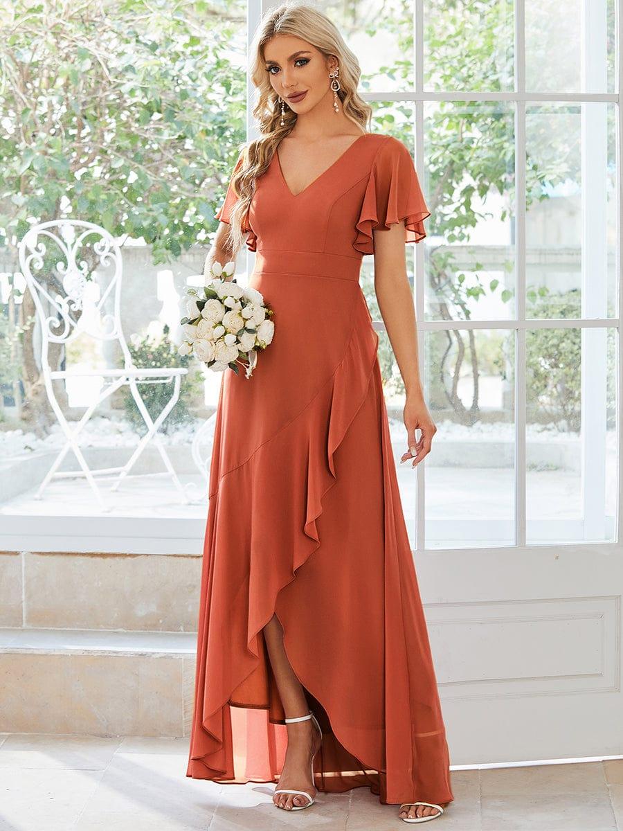 ever OREE|Charming Chiffon Bridesmaid Dress with Lotus Leaf Hemline