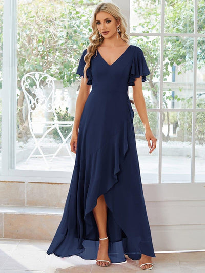 ever OREE|Charming Chiffon Bridesmaid Dress with Lotus Leaf Hemline