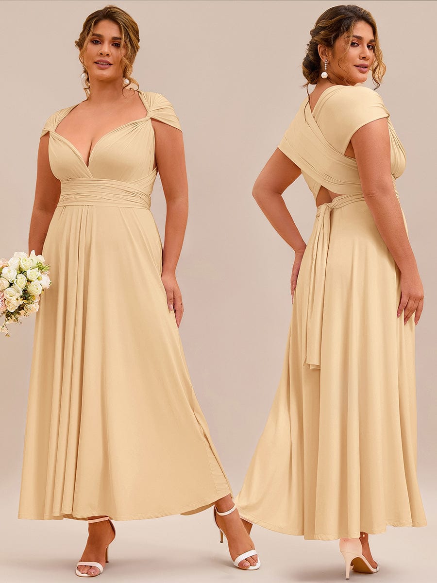 High-Stretch Soft Versatile Convertible Bridesmaid Dress #color_Champagne