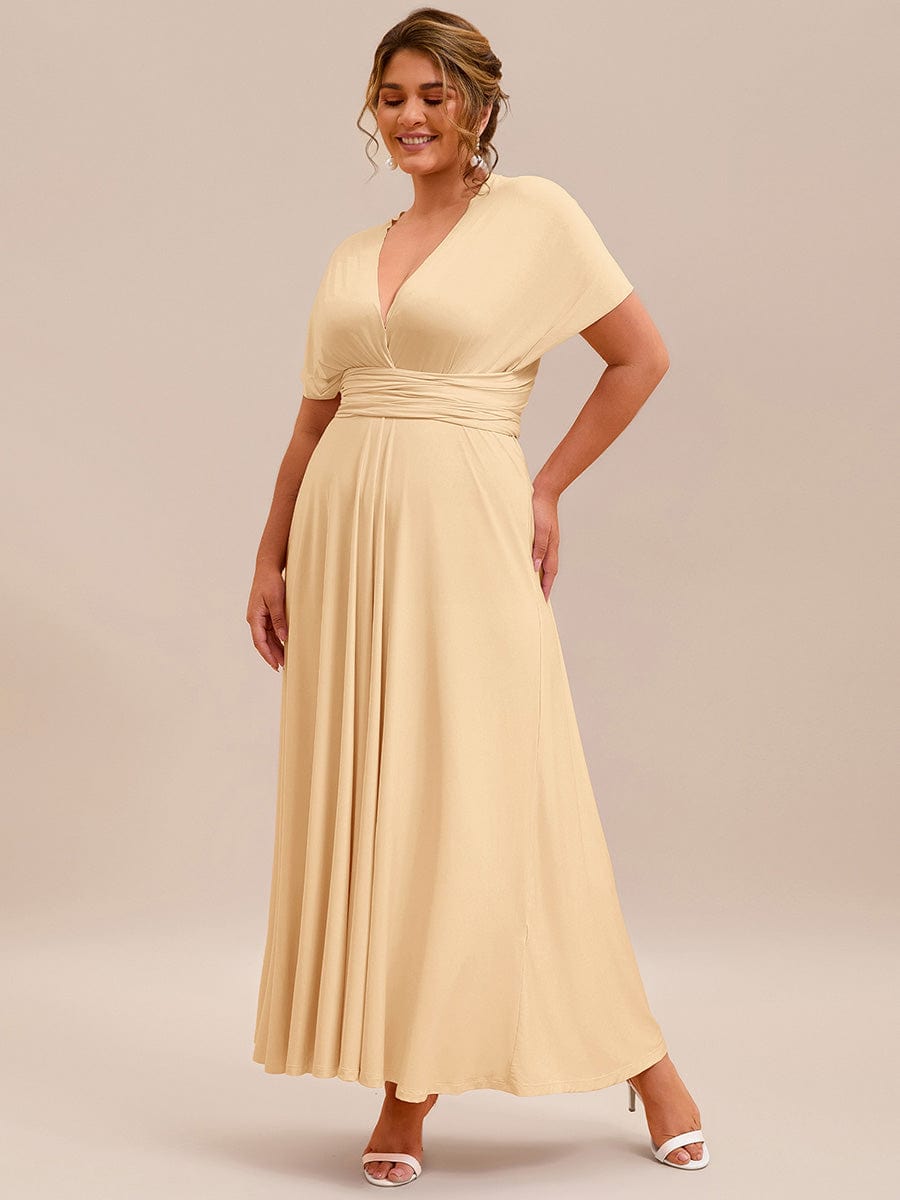 High-Stretch Soft Versatile Convertible Bridesmaid Dress #color_Champagne