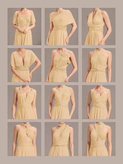 High-Stretch Soft Versatile Convertible Bridesmaid Dress #color_Champagne