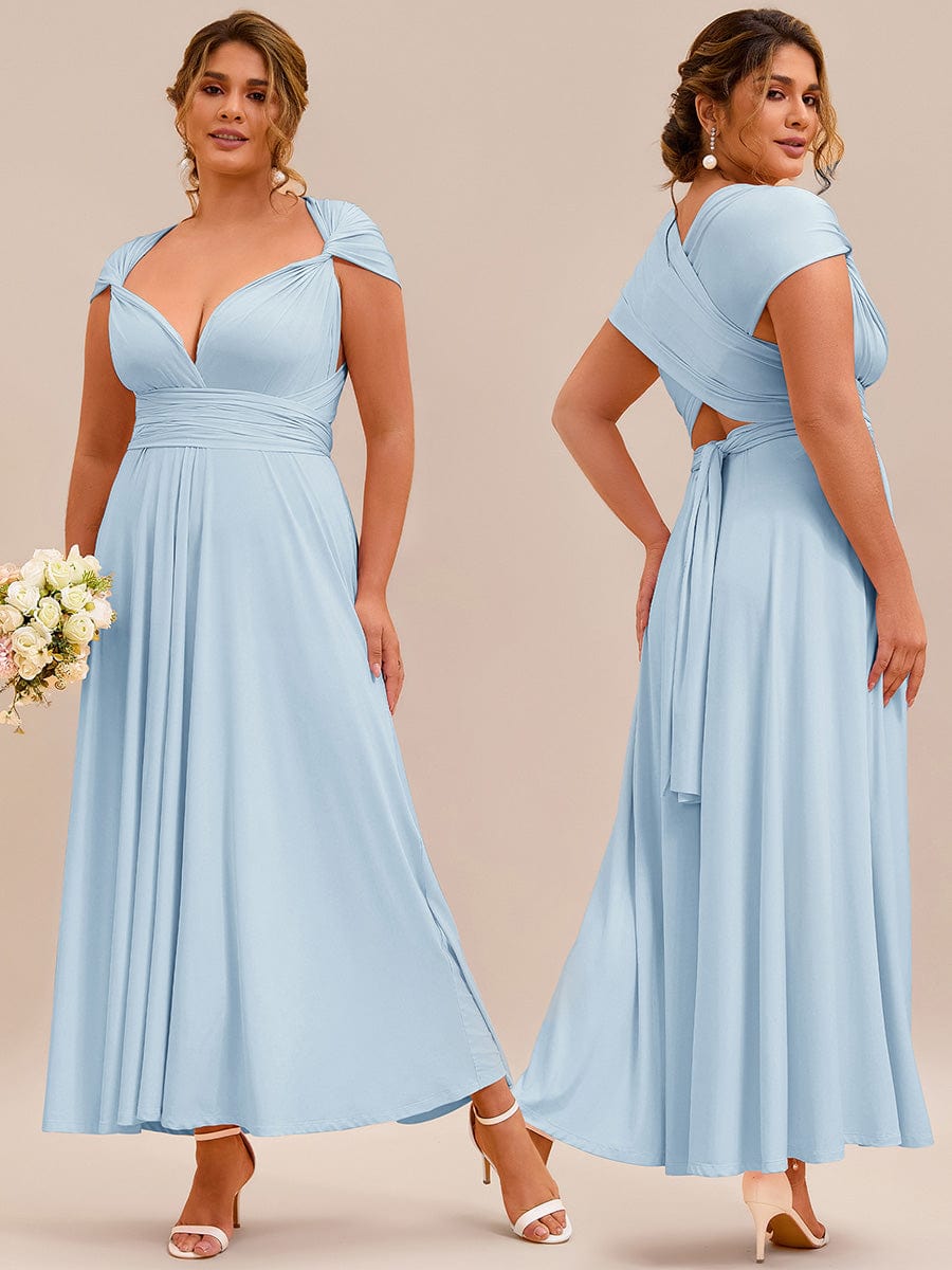 High-Stretch Soft Versatile Convertible Bridesmaid Dress #color_Sky Blue