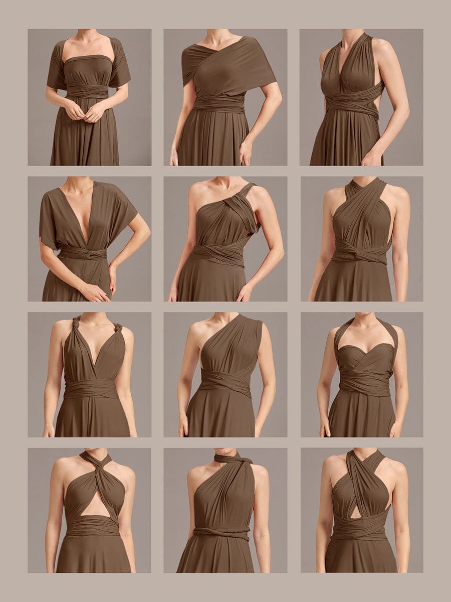 High-Stretch Soft Versatile Convertible Bridesmaid Dress #color_Coffee