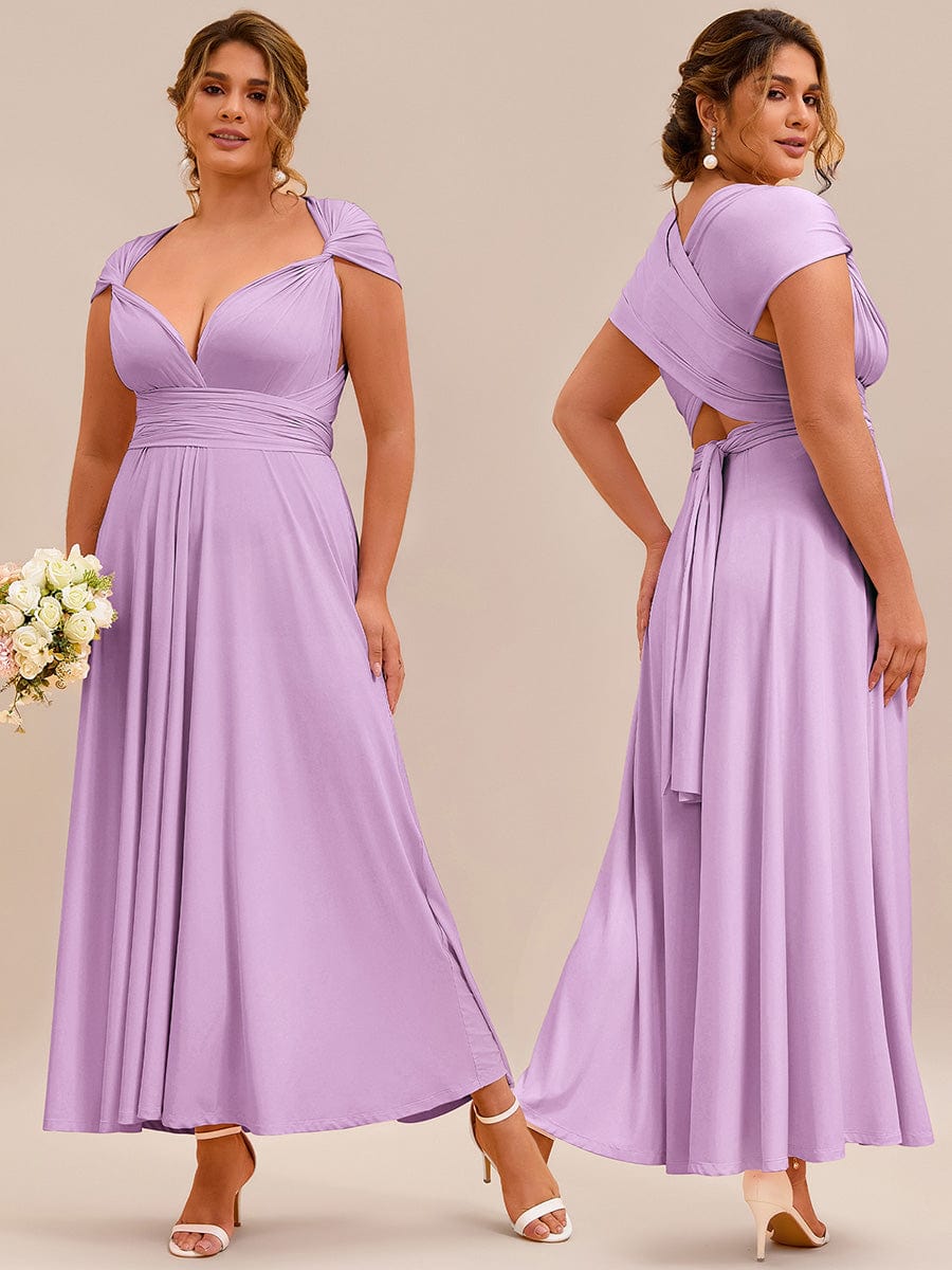 High-Stretch Soft Versatile Convertible Bridesmaid Dress #color_Lavender