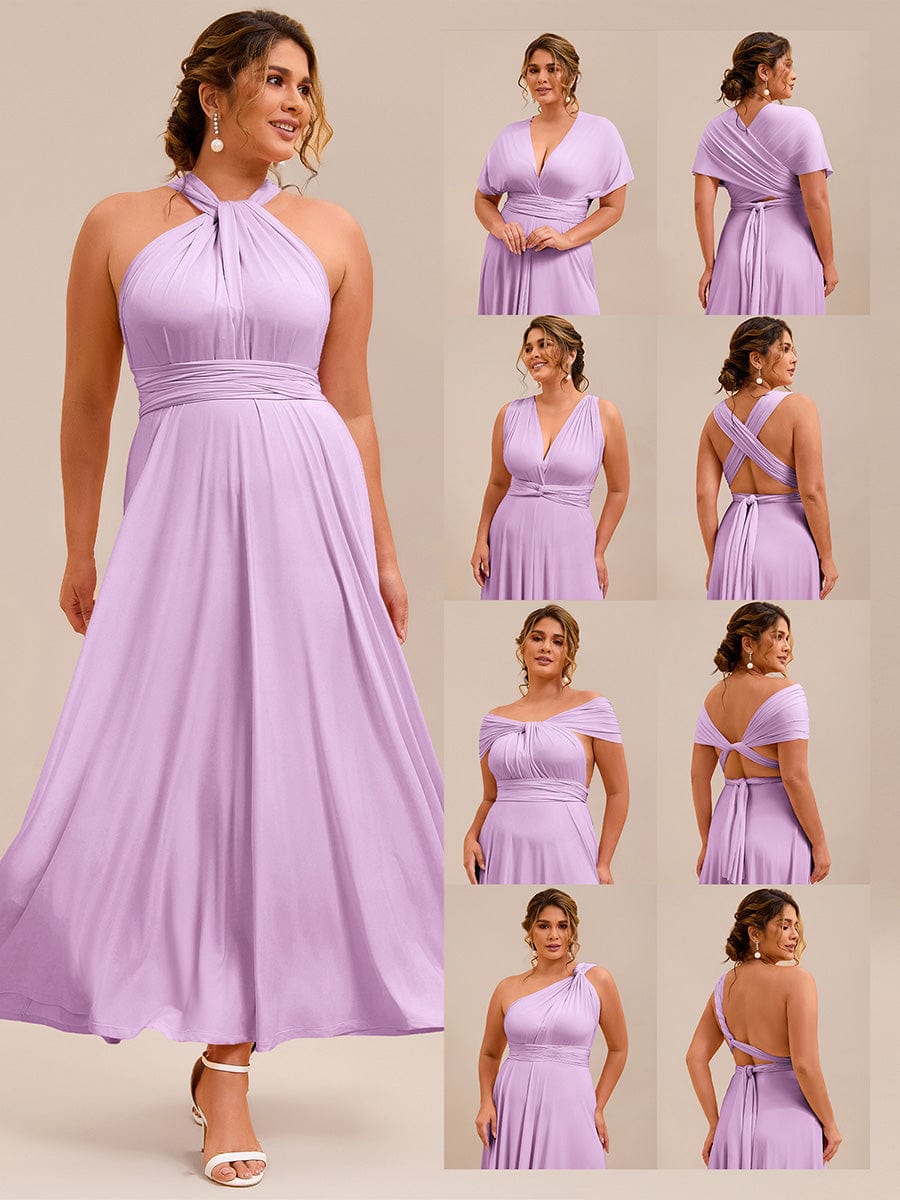 High-Stretch Soft Versatile Convertible Bridesmaid Dress #color_Lavender