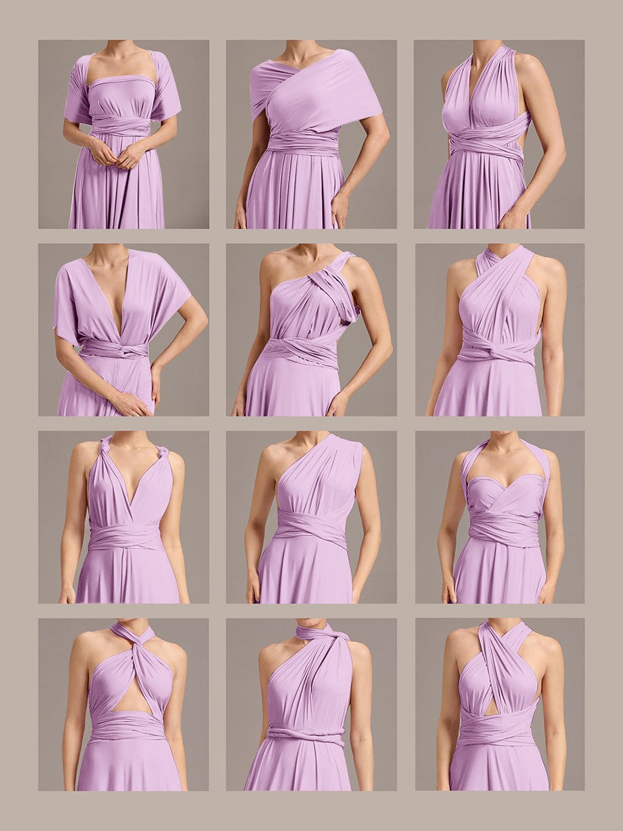 High-Stretch Soft Versatile Convertible Bridesmaid Dress #color_Lavender