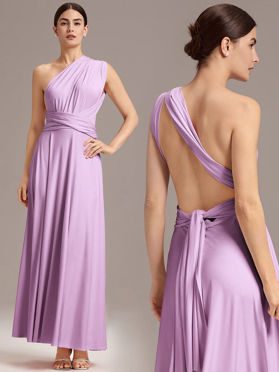 High-Stretch Soft Versatile Convertible Bridesmaid Dress #color_Lavender