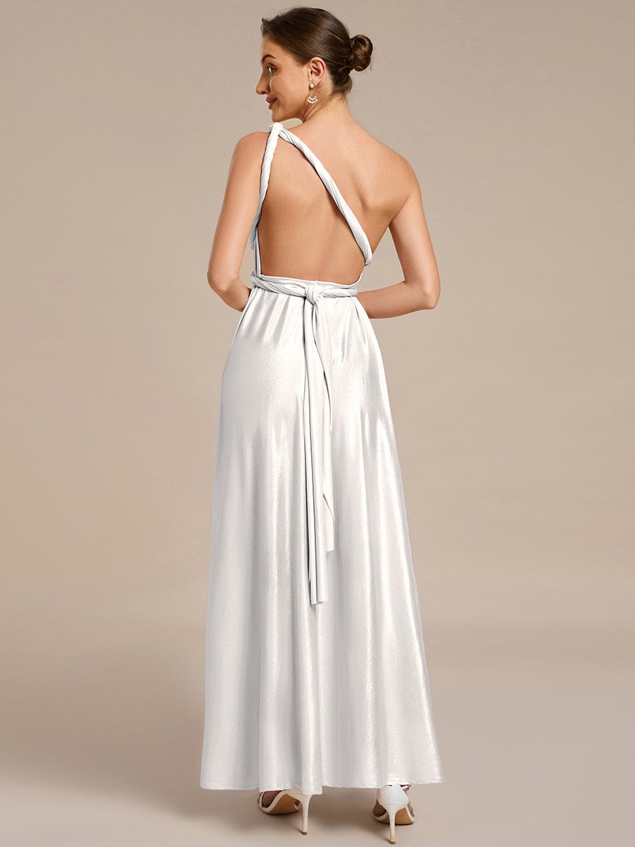High-Stretch Soft Versatile Convertible Bridesmaid Dress #color_Metallic Silver