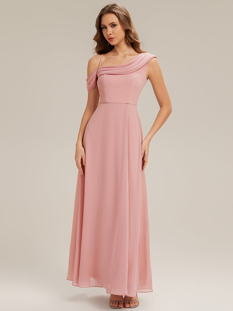 Side Slit Chiffon Sleeveless Bridesmaid Dress #color_Dusty Rose